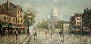 marie kroyer Montmartre sous la pluie Sweden oil painting artist